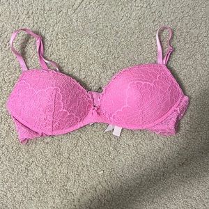 Victoria’s Secret pink laced bra